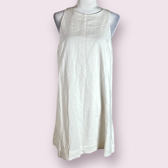 Abercrombie & Fitch Dresses & Skirts - Abercrombie & Fitch Women's A-Line Dress White Linen Sleeveless Size M Pockets